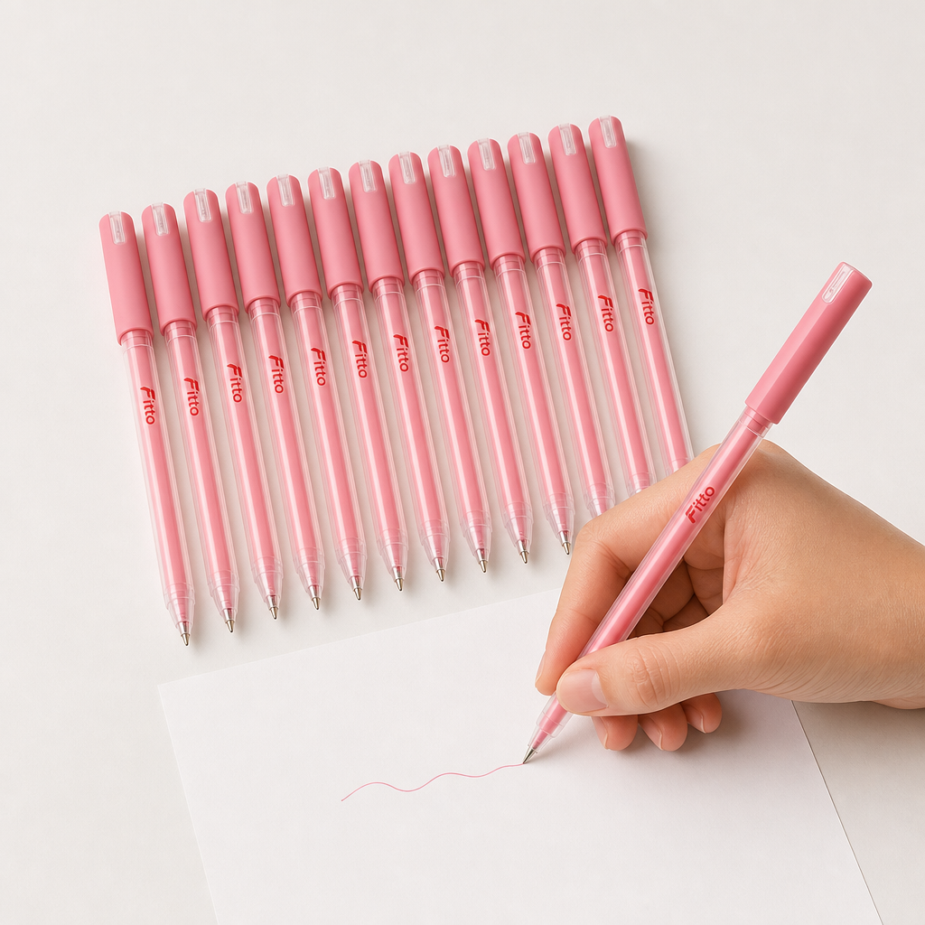 96 Pieces Gel Pens, Pink Matt Body, 12 Pack