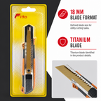 96 Pieces Utility Knives Cutter with Titanium Blade, 18 mm, Brown and Grey Handheld Cutting Tool