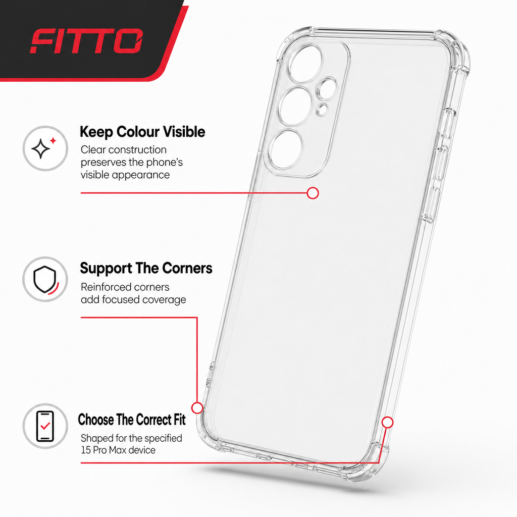 240 Pieces Clear Protective Phone Cases for 15 Pro Max with Reinforced Corners and Anti-Burst Design