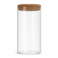 72 Pieces Glass Food Storage Jars With Wooden Lid, Clear And Natural Wood, 1 Piece