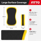120 Pieces Super Jumbo Car Wash Sponge, Yellow and Black, 25 x 13 x 7 cm, Single Piece