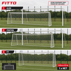 48 Pieces Football Goal Nets for 11-Person System, 5.5 m x 2.1 m, White