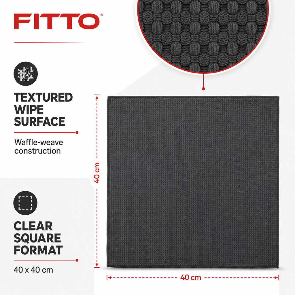 120 Pieces Waffle-Weave Microfiber Cleaning Cloth, 40 x 40 cm, Grey, 1 Piece