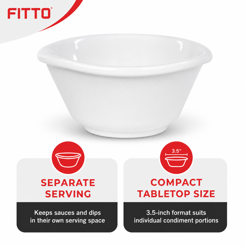 240 Pieces White Round Sauce Bowl, 3.5 Inch, Single Piece