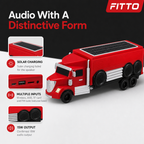 48 Pieces Portable Wireless Speaker, Truck-Shaped Design, Solar Charging, 15W Output, Red