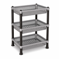 72 Pieces 3-Tier Plastic Storage Basket Rack, Grey, 40 x 30 x 18 cm