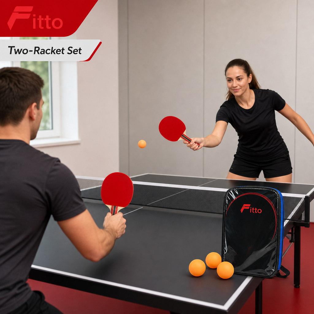 96 Pieces Table Tennis Racket Set with 2 Rackets, 3 Balls and Carry Case