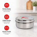 96 Pieces Stainless Steel Puri Storage Container, Round 11 cm