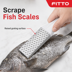 96 Pieces Fish Scale Scraper Grater, Stainless Steel Raised Grating Surface, 24 cm, Silver and White, 1 Piece