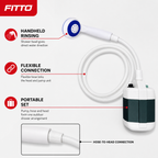 72 Pieces Portable Outdoor Shower Set with Flexible Hose, Handheld Shower Head and Pump, White, 1 Set