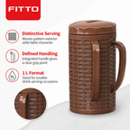 120 Pieces Brown Woven-Pattern Water Jugs with Handle, 1 L Reusable Drinkware, 1 Piece