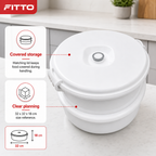 96 Pieces White Round Insulated Plastic Food Container with Lid, 32 x 32 x 18 cm