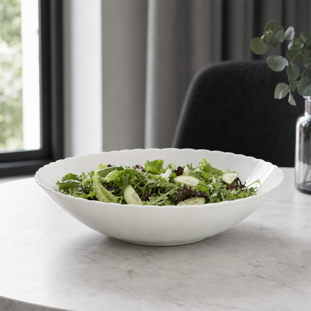 96 Pieces Opal Glass Salad Bowl, 7.5 Inch, Round Serving Bowl for Tablewares