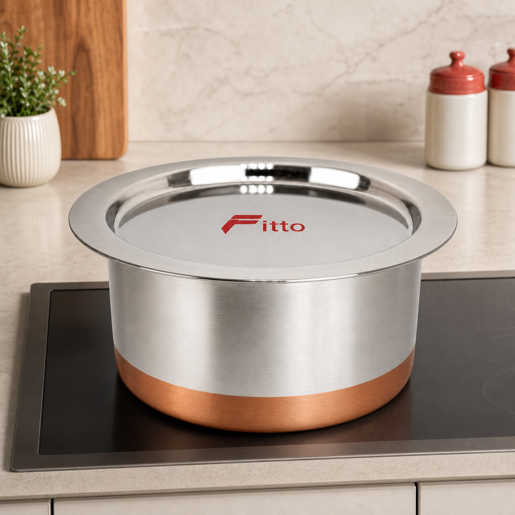 48 Pieces Stainless Steel Cooking Pan with Copper Bottom, 29 cm