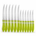 96 Pieces Lime Green Handle Stainless Steel Table and Paring Knife Set, 12 Pieces