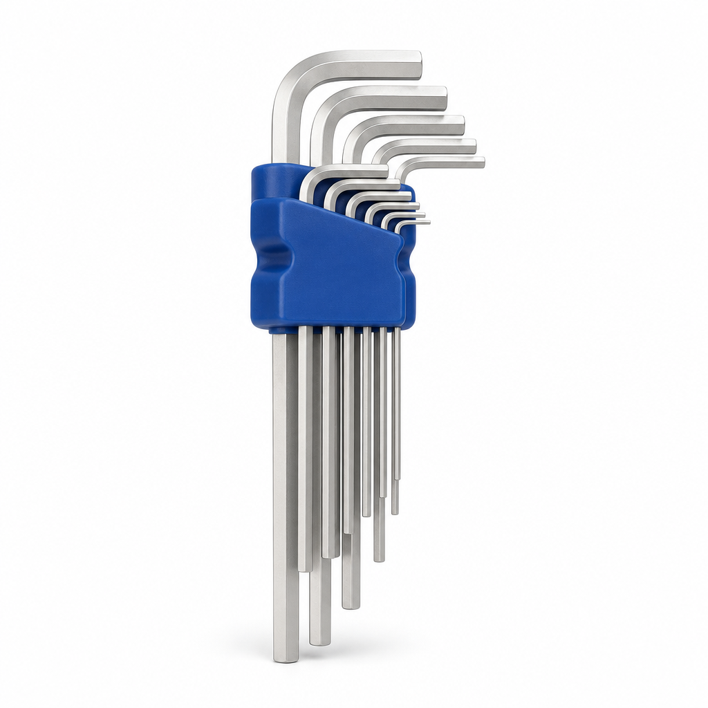 96 Pieces Long Hex Key Set, Metric Allen Keys 1.5–10 mm, Blue and Silver, 9 Pieces