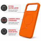120 Pieces Silicone Magnetic Phone Cases with Raised Camera Protection, Orange