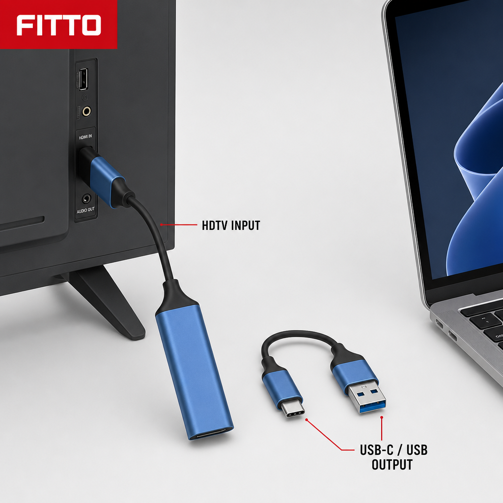 72 Pieces USB-C to HDTV Video Capture Adapters, 4K 30Hz Input, USB and Type-C Output