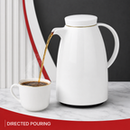 72 Pieces Vacuum Flask with Glass Refill, 1 Litre, White and Gold