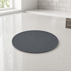 96 Pieces Round Silicone Mat, Textured Surface, 18 cm, Dark Grey