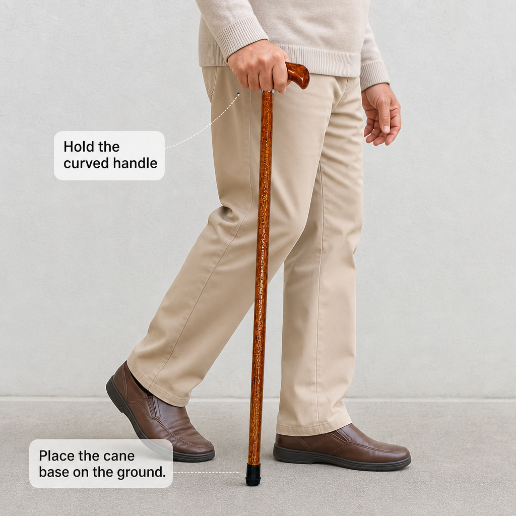 96 Pieces Wooden Walking Canes with Curved Handle, Brown, 96 cm