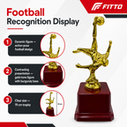 96 Pieces Football Player Trophy, Gold-Tone Figure on Burgundy Base, 19 cm