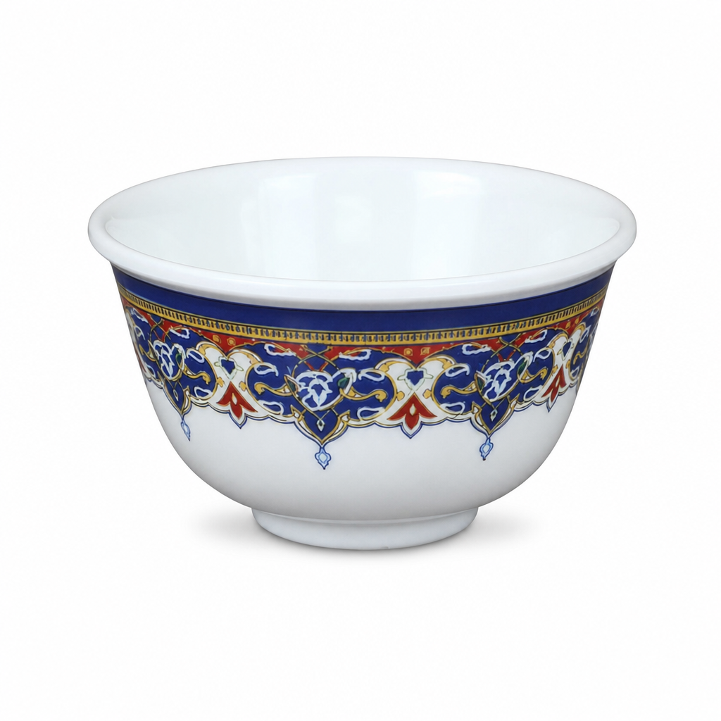 240 Pieces Melamine Rice Bowl, 3.5 Inch, White With Decorative Band, Single Piece