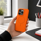120 Pieces Silicone Magnetic Phone Cases with Raised Camera Protection, Orange, Single Case