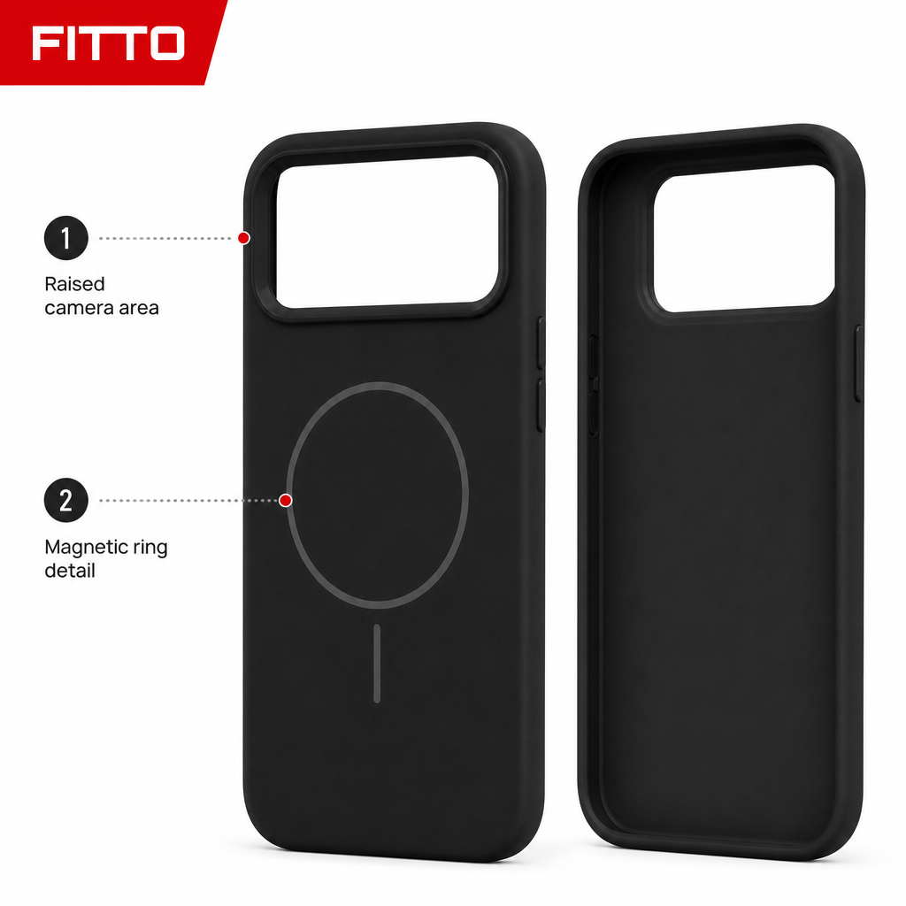 120 Pieces Magnetic Phone Cases with Raised Camera Protection, Silicone Design, Black