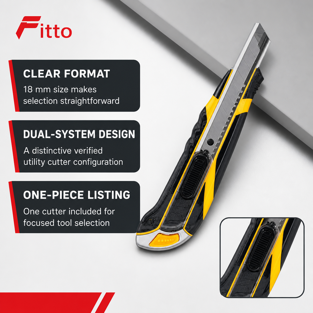 96 Pieces Utility Cutter, 18 mm Dual-System Design, Black and Yellow, 1 Piece