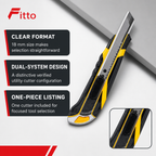 96 Pieces Utility Cutter, 18 mm Dual-System Design, Black and Yellow, 1 Piece