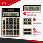 72 Pieces Electronic Calculators, 14-Digit Display with Tax Function, 112-Step Check and Dual Power, Black and Gold
