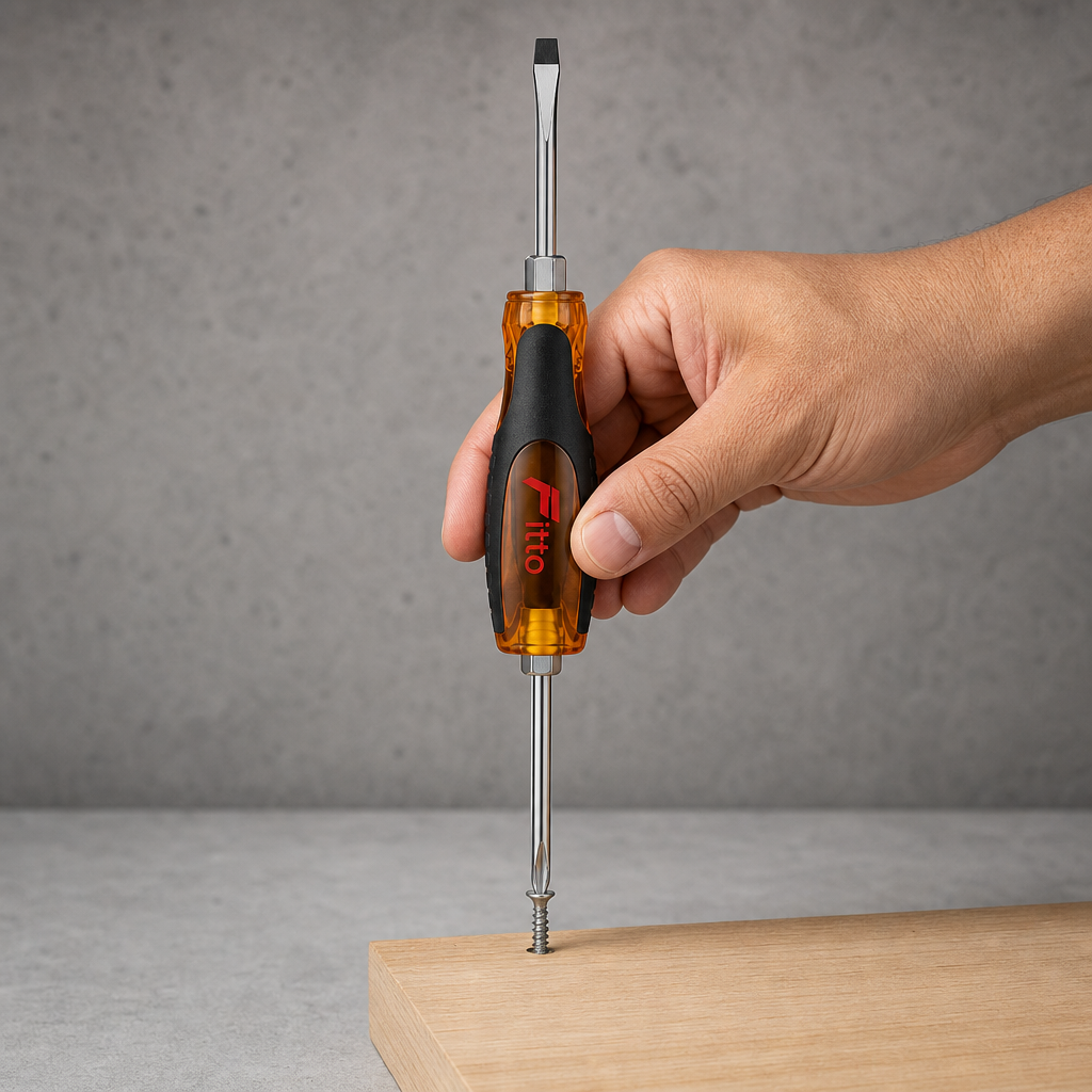 144 Pieces Hand Screwdriver Double Sided, 30 cm Overall Length, Amber Black Silver, 1 Piece