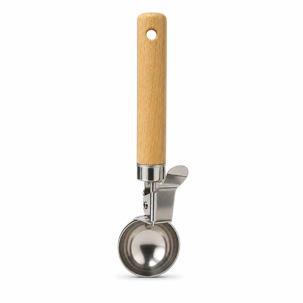 120 Pieces Stainless Steel Ice Cream Scoops with Wooden Handle, 30 x 10 x 5 cm