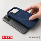 120 Pieces Magnetic Phone Cases with Raised Camera Protection for 15 Pro Max, Silicone, Navy Blue