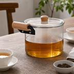 60 Pieces Glass Kettle and Teapot, 3.5 L, Clear and Black, 1 Piece