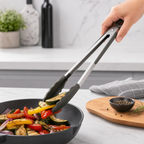 96 Pieces Silicone Food Tongs, 12 Inch, Dark Gray Kitchen Serving and Cooking Utensils
