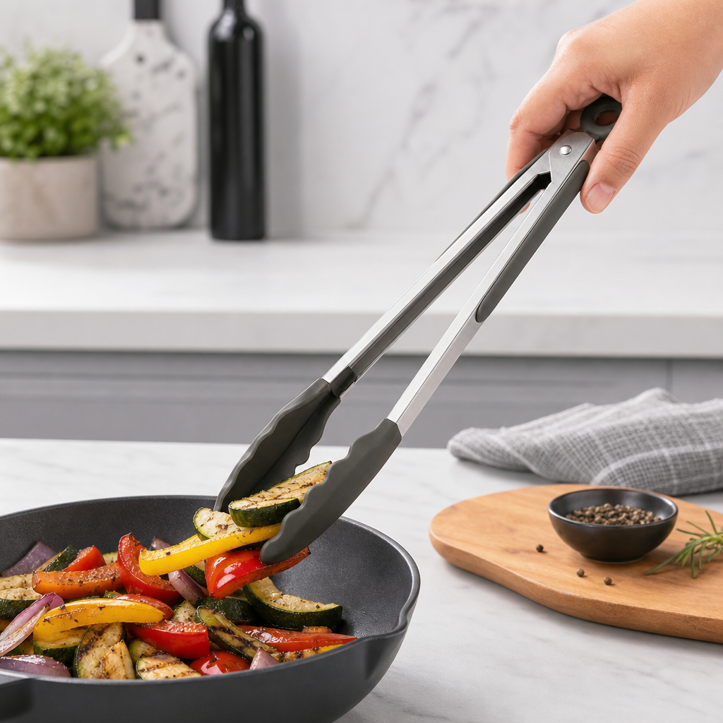 96 Pieces Silicone Food Tongs, 12 Inch, Dark Gray Kitchen Serving and Cooking Utensils