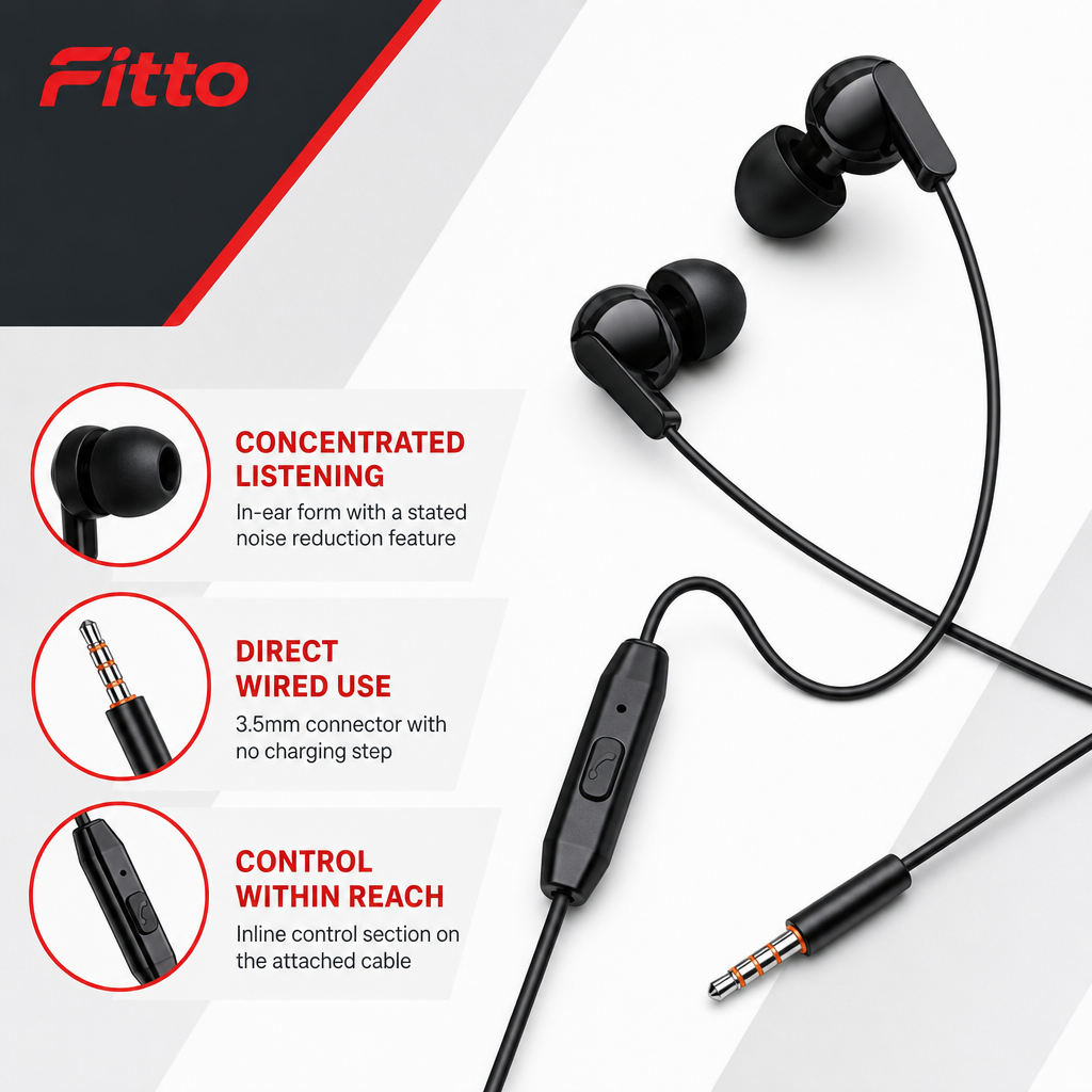 144 Pieces Wired In-Ear Stereo Earphones with 3.5mm Connector, Inline Control and Noise Reduction