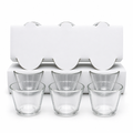 96 Pieces Clear Glass Cawa Cups, Smooth Rounded Design, 6-Piece Set