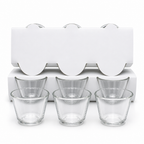 96 Pieces Clear Glass Cawa Cups, Smooth Rounded Design, 6-Piece Set