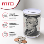 240 Pieces Money Saving Boxes, Round Metal Coin Bank with Dollar Design, 7.5 × 10.5 cm