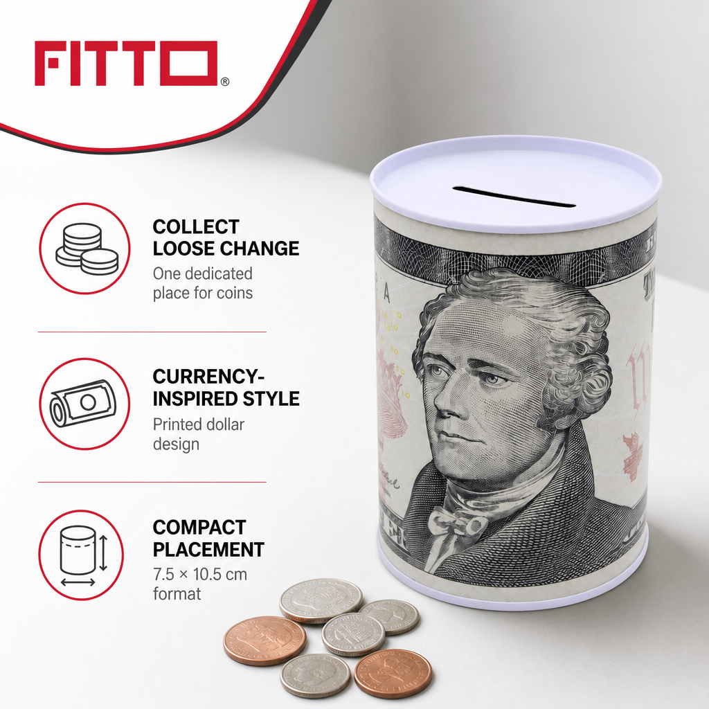 240 Pieces Money Saving Boxes, Round Metal Coin Bank with Dollar Design, 7.5 × 10.5 cm