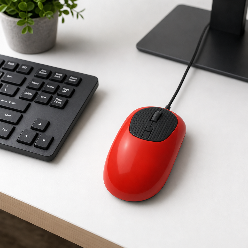 72 Pieces Wired Optical Mouse, Red, Single Computer Mouses for Desktop and Laptop Use
