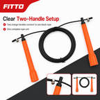 96 Pieces Jump Ropes for Cardio and Fitness, Black Rope with Orange Handles, Single Exercise Skipping Rope