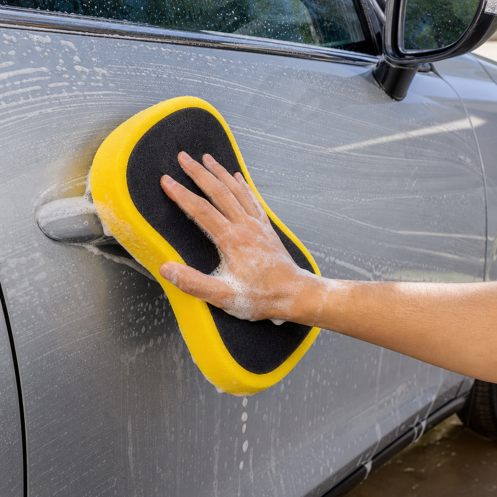 120 Pieces Super Jumbo Car Wash Sponge, Yellow and Black, 25 x 13 x 7 cm, Single Piece