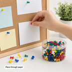 96 Pieces Push Pins, Assorted Colours, 400-Pack for Notice Boards, Corkboards and Paper Displays