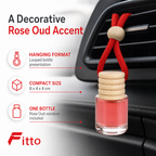 144 Pieces Hanging Bottle Air Freshener, Rose Oud Scent, Car Interior Fragrance, 8 x 4 x 4 cm