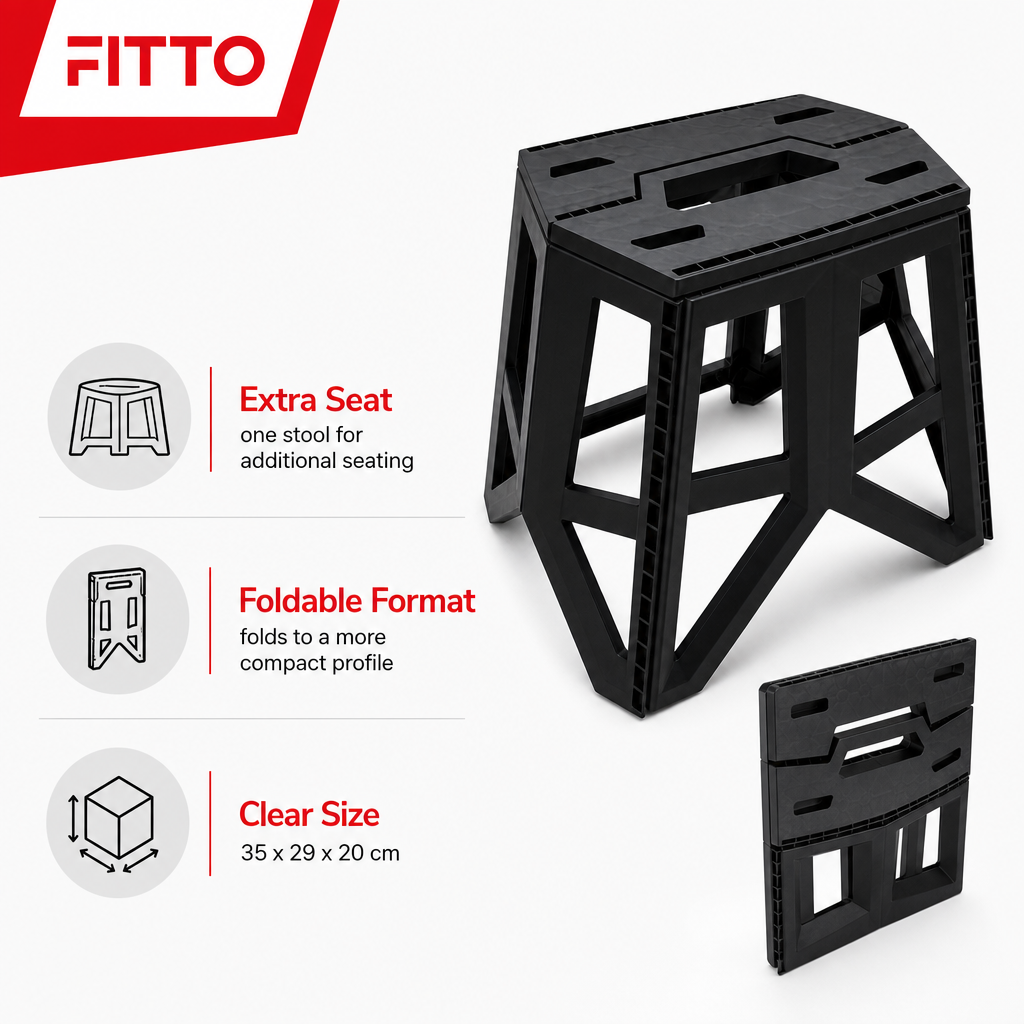 72 Pieces Foldable Plastic Stool, Assorted Colour, 35 x 29 x 20 cm, 1 Piece