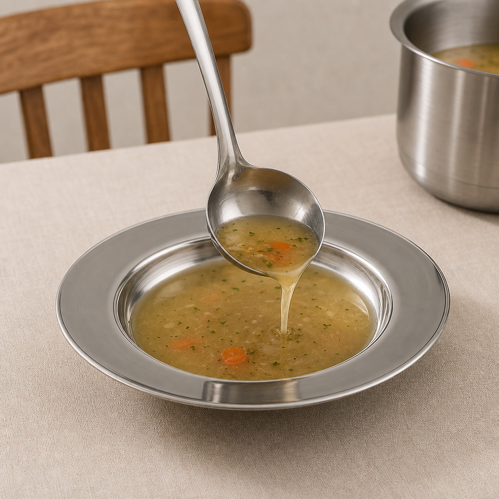 96 Pieces Stainless Steel Soup Plate, 22 cm, Silver Round Tablewares